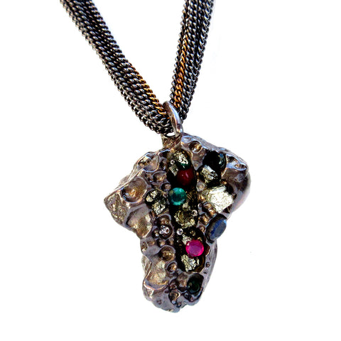 Neon Violet Rock Nugget Collier