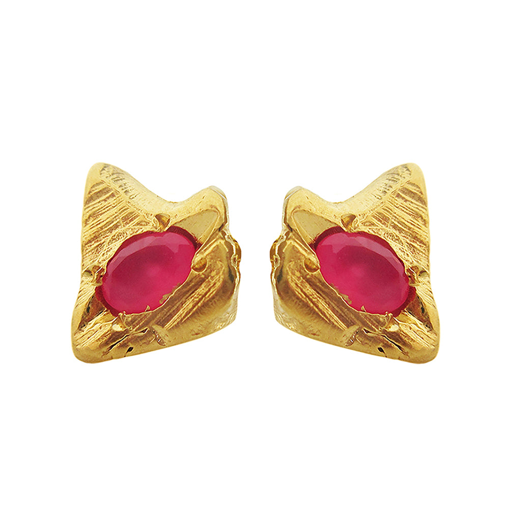 Fuchsia Stega Stud Earrings