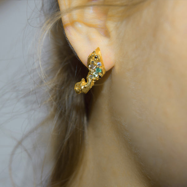 Nugget earrings sales with diamonds