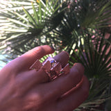Diagonal Four Stega Gems Ring
