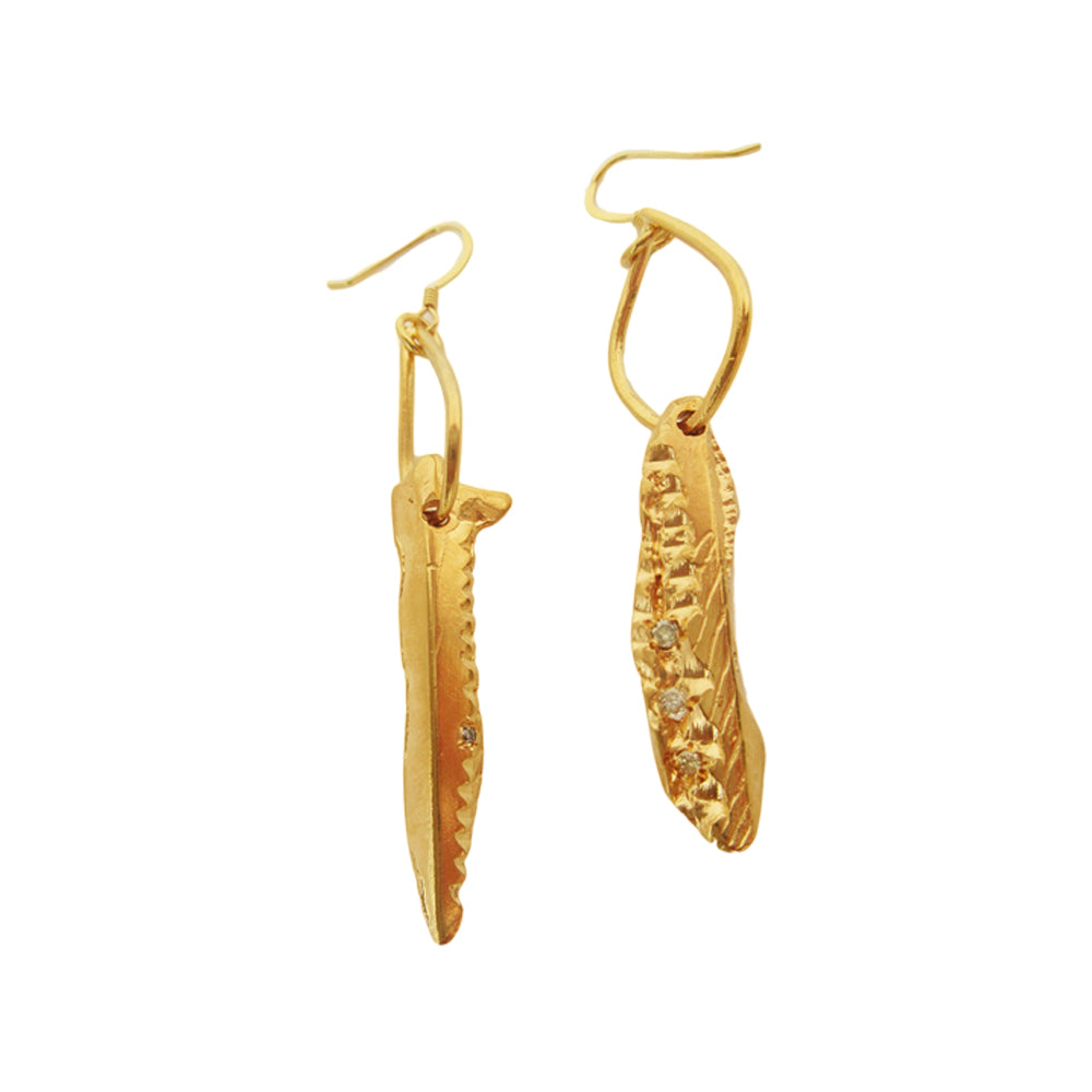 Drop Dagger Diamond Earrings
