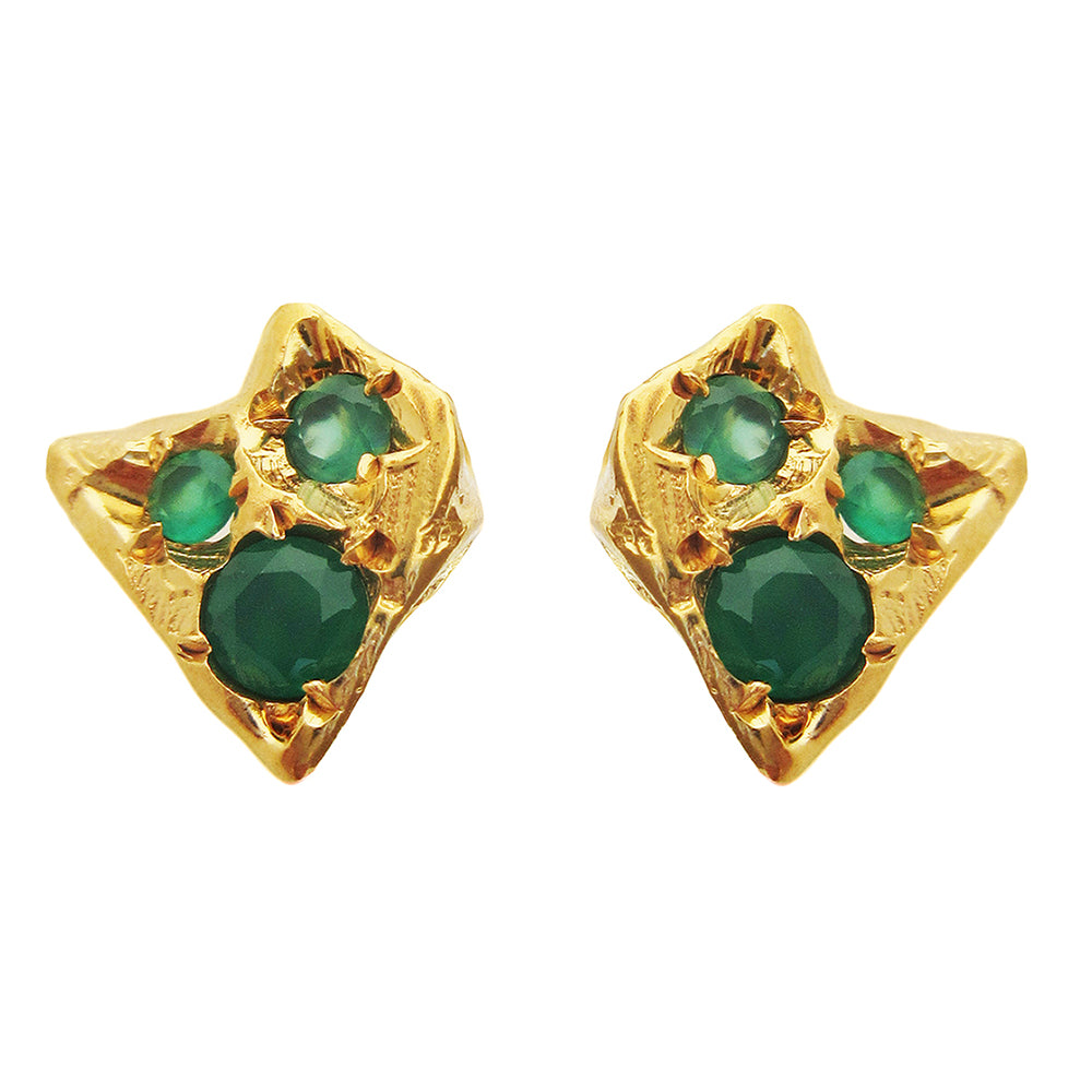 Twisting Emerald Stega Studs